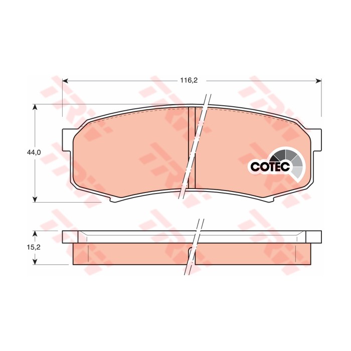 TRW COTEC Bremsbelagsatz, Scheibenbremse GDB1182
