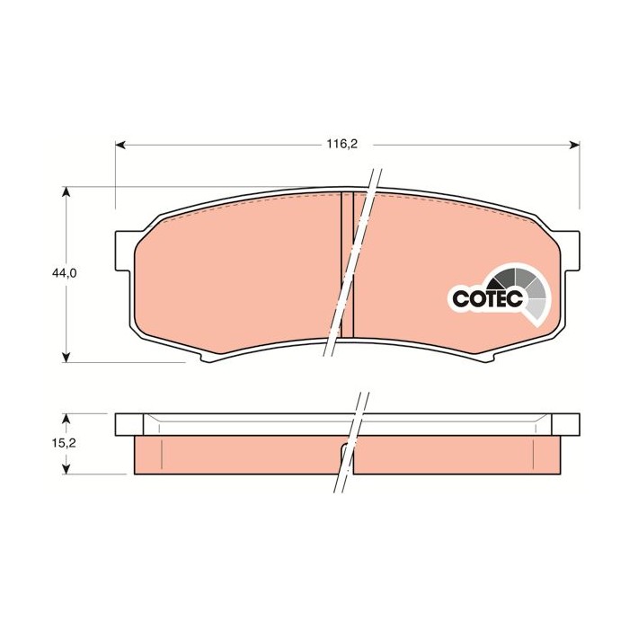 TRW COTEC Bremsbelagsatz, Scheibenbremse GDB1182