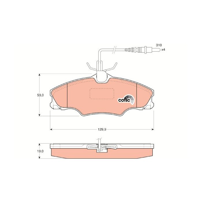 TRW COTEC Bremsbelagsatz, Scheibenbremse GDB1193