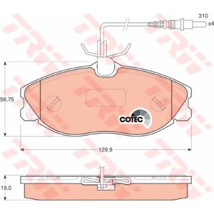 TRW COTEC Bremsbelagsatz, Scheibenbremse GDB1194