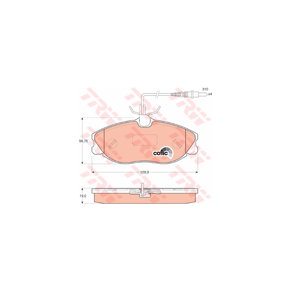 TRW COTEC Bremsbelagsatz, Scheibenbremse GDB1194