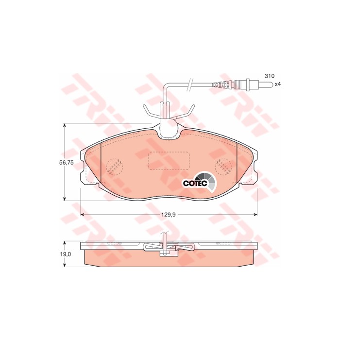 TRW COTEC Bremsbelagsatz, Scheibenbremse GDB1194