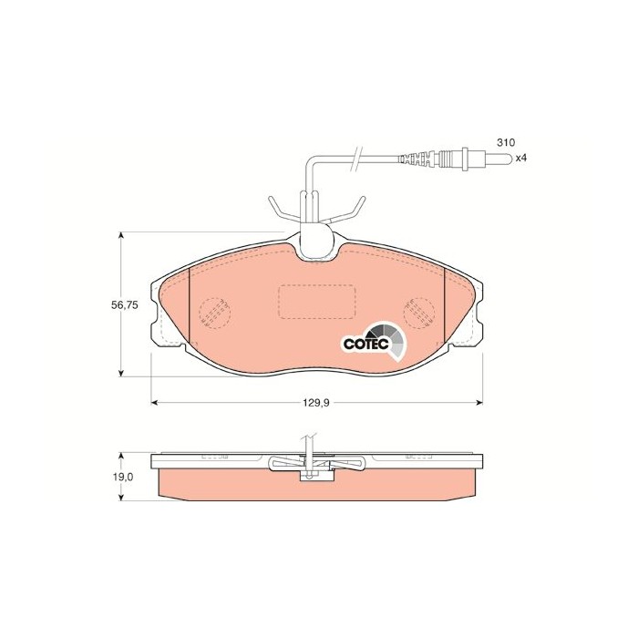 TRW COTEC Bremsbelagsatz, Scheibenbremse GDB1194