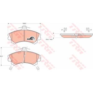 TRW COTEC Bremsbelagsatz, Scheibenbremse GDB1198