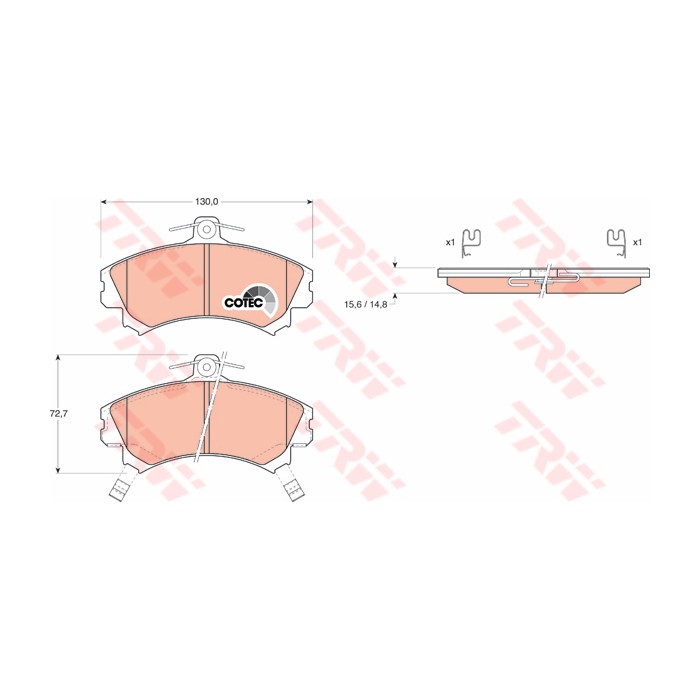TRW COTEC Bremsbelagsatz, Scheibenbremse GDB1198