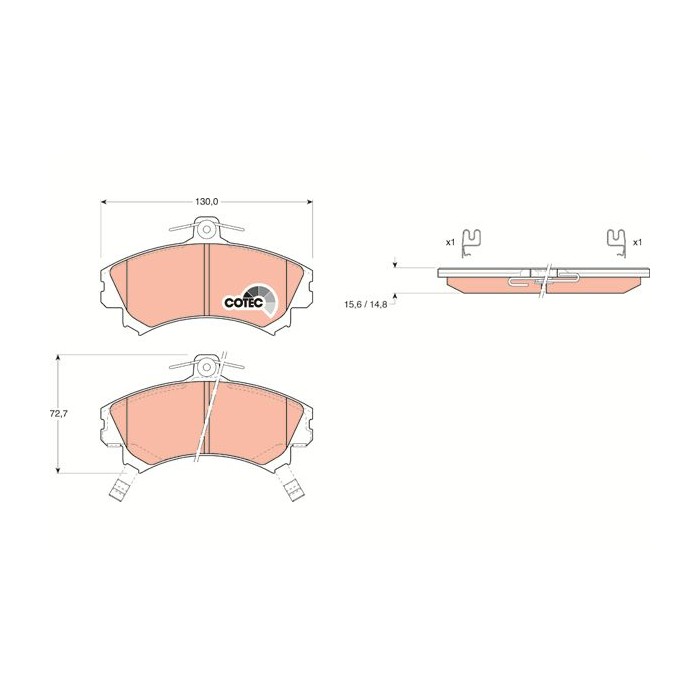 TRW COTEC Bremsbelagsatz, Scheibenbremse GDB1198
