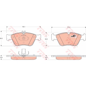 TRW COTEC Bremsbelagsatz, Scheibenbremse GDB1205