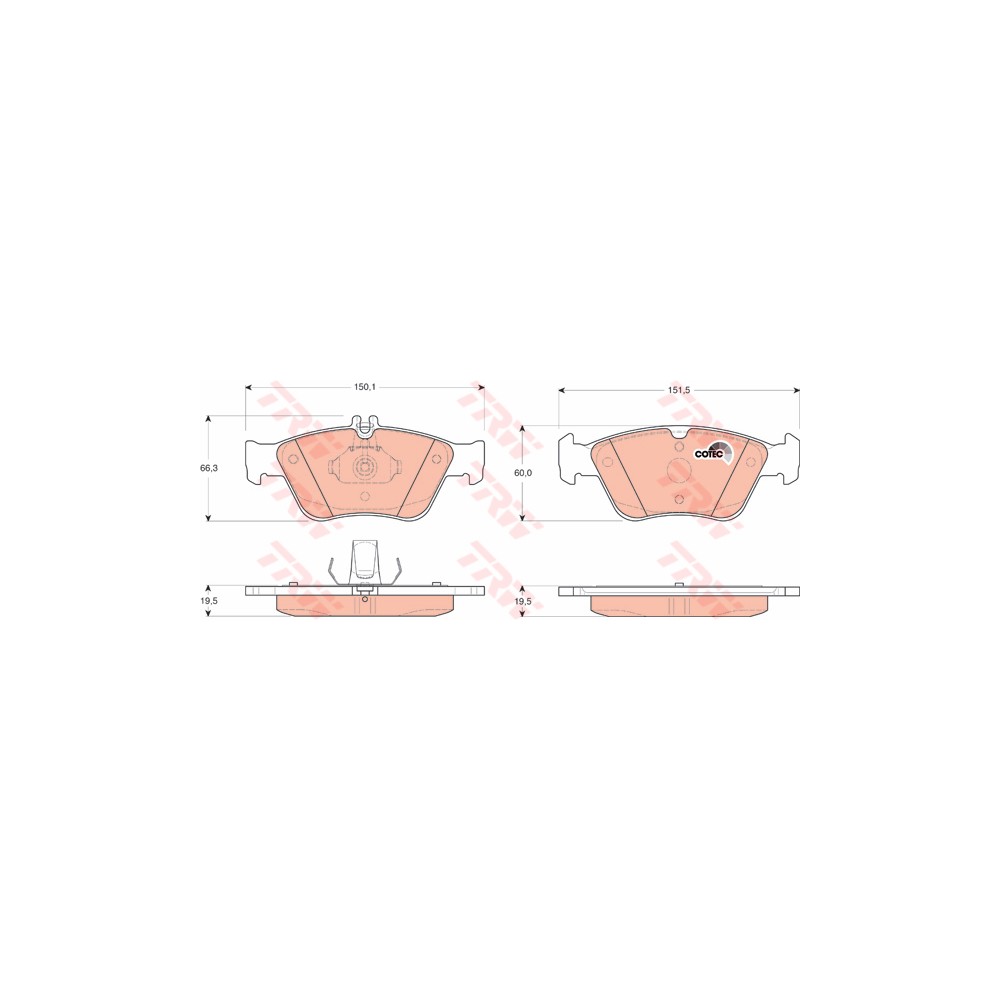 TRW COTEC Bremsbelagsatz, Scheibenbremse GDB1205