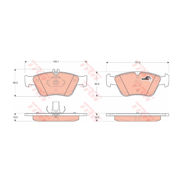 TRW COTEC Bremsbelagsatz, Scheibenbremse GDB1205