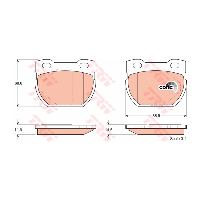 TRW COTEC Bremsbelagsatz, Scheibenbremse GDB1209