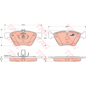 TRW COTEC Bremsbelagsatz, Scheibenbremse GDB1215