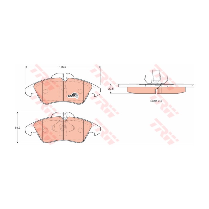 TRW COTEC Bremsbelagsatz, Scheibenbremse GDB1220