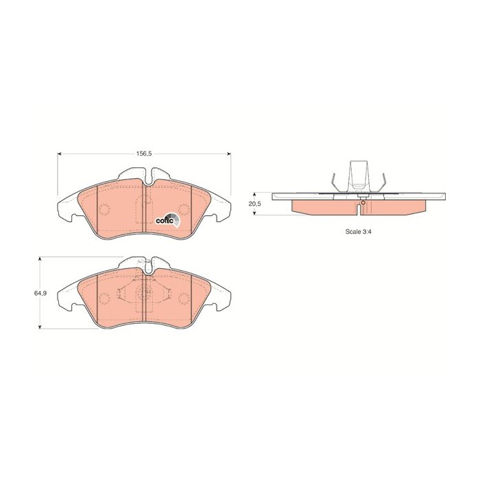 TRW COTEC Bremsbelagsatz, Scheibenbremse GDB1220