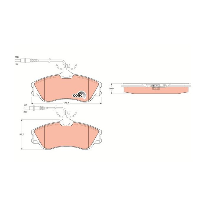 TRW COTEC Bremsbelagsatz, Scheibenbremse GDB1260