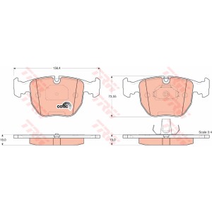 TRW COTEC Bremsbelagsatz, Scheibenbremse GDB1261