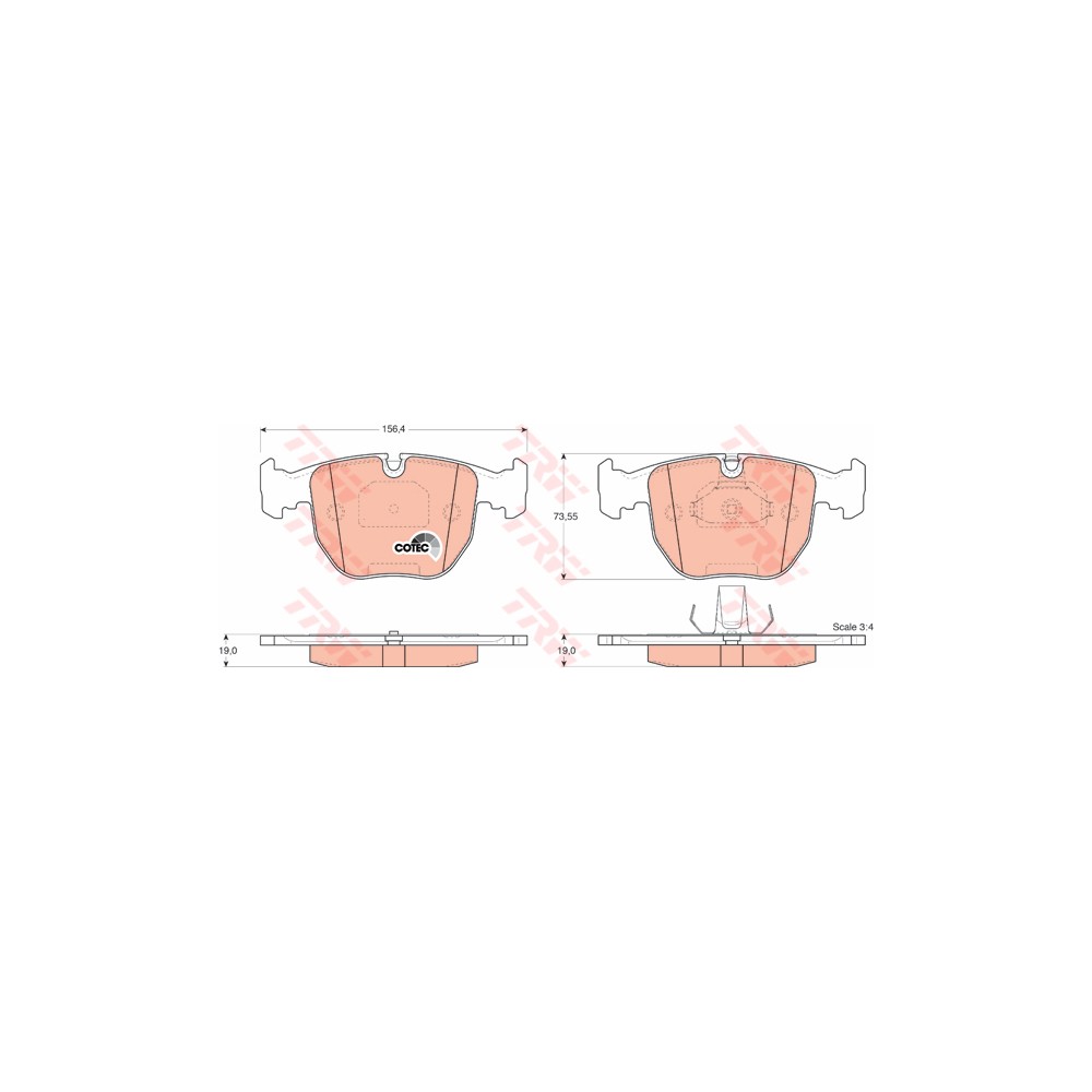 TRW COTEC Bremsbelagsatz, Scheibenbremse GDB1261