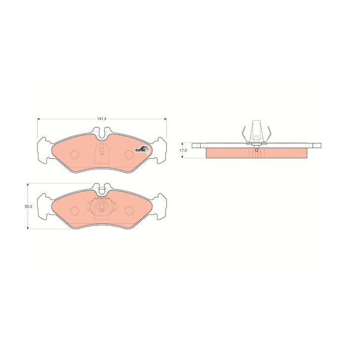 TRW COTEC Bremsbelagsatz, Scheibenbremse GDB1262