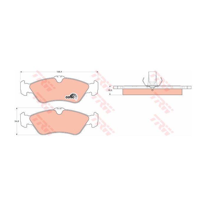 TRW COTEC Bremsbelagsatz, Scheibenbremse GDB1263