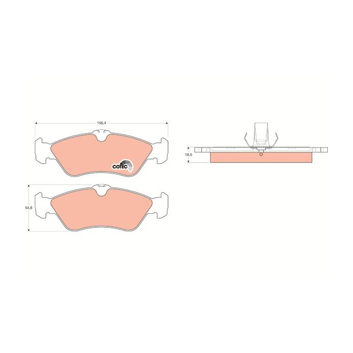 TRW COTEC Bremsbelagsatz, Scheibenbremse GDB1263
