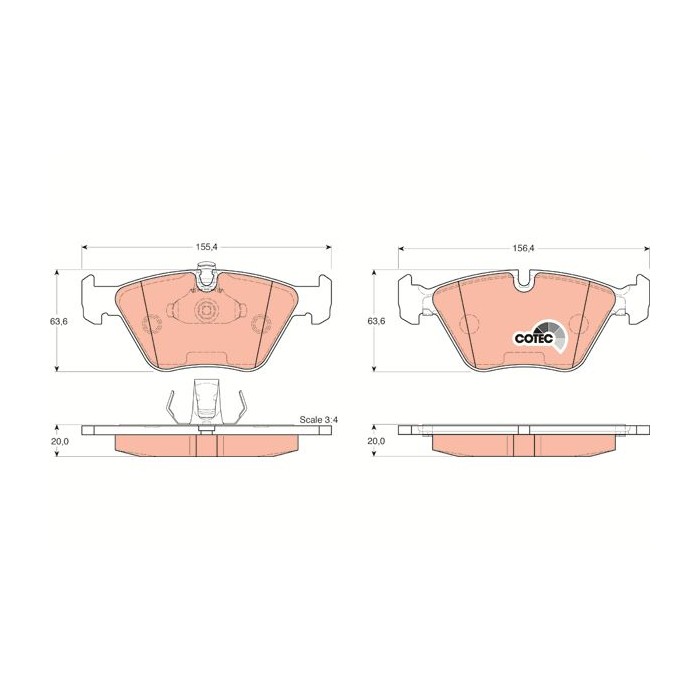 TRW COTEC Bremsbelagsatz, Scheibenbremse GDB1264