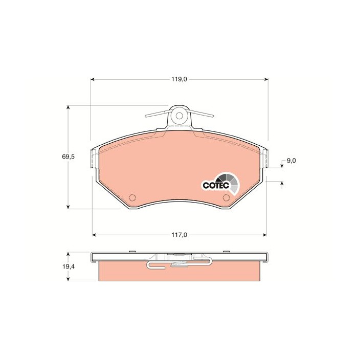 TRW COTEC Bremsbelagsatz, Scheibenbremse GDB1266