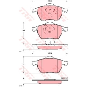 TRW COTEC Bremsbelagsatz, Scheibenbremse GDB1275