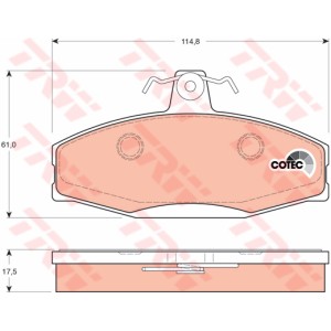 TRW COTEC Bremsbelagsatz, Scheibenbremse GDB1280