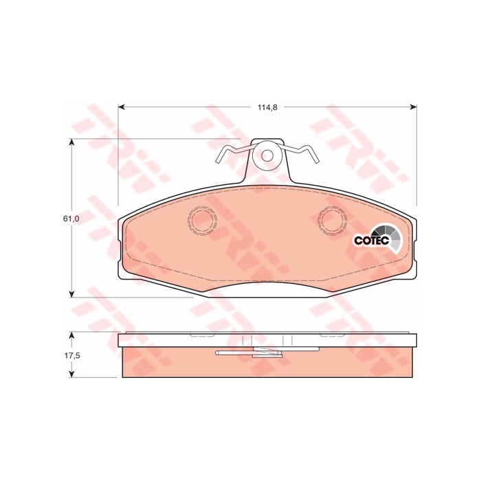 TRW COTEC Bremsbelagsatz, Scheibenbremse GDB1280