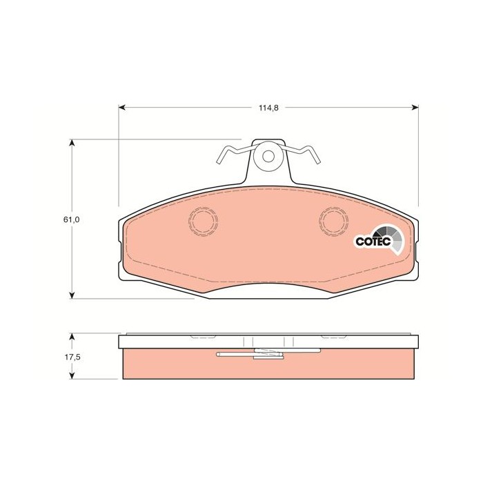 TRW COTEC Bremsbelagsatz, Scheibenbremse GDB1280