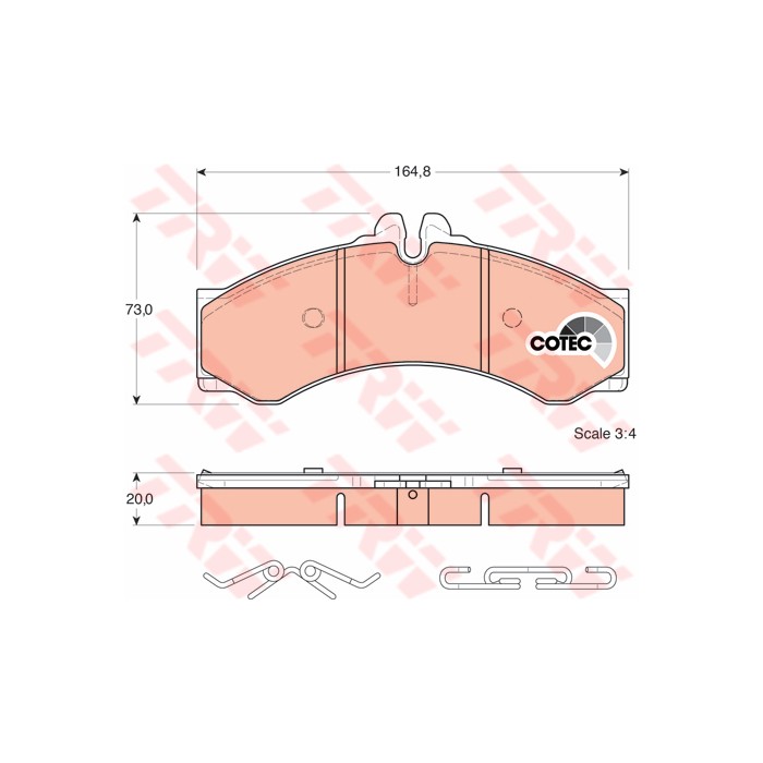 TRW COTEC Bremsbelagsatz, Scheibenbremse GDB1288