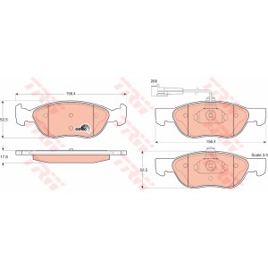 TRW COTEC Bremsbelagsatz, Scheibenbremse GDB1290