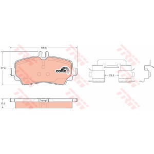 TRW COTEC Bremsbelagsatz, Scheibenbremse GDB1293