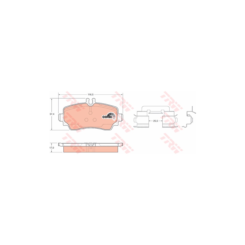 TRW COTEC Bremsbelagsatz, Scheibenbremse GDB1293