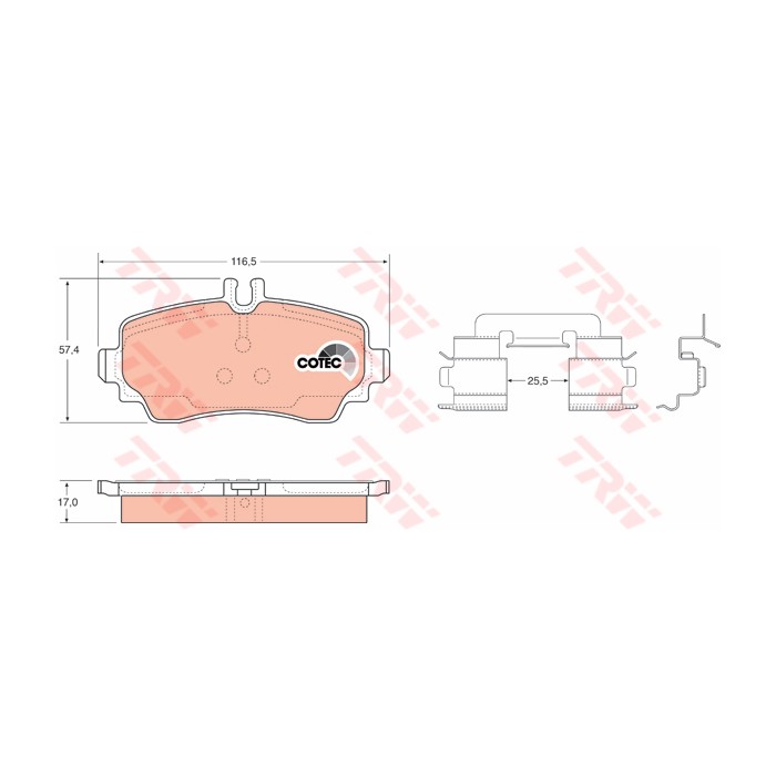 TRW COTEC Bremsbelagsatz, Scheibenbremse GDB1293