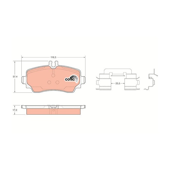 TRW COTEC Bremsbelagsatz, Scheibenbremse GDB1293