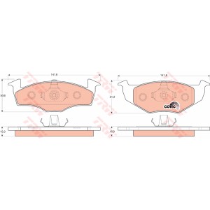 TRW COTEC Bremsbelagsatz, Scheibenbremse GDB1306