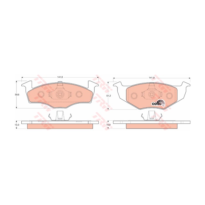 TRW COTEC Bremsbelagsatz, Scheibenbremse GDB1306