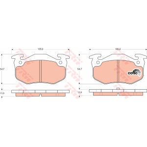 TRW COTEC Bremsbelagsatz, Scheibenbremse GDB1305