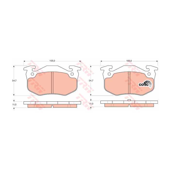 TRW COTEC Bremsbelagsatz, Scheibenbremse GDB1305