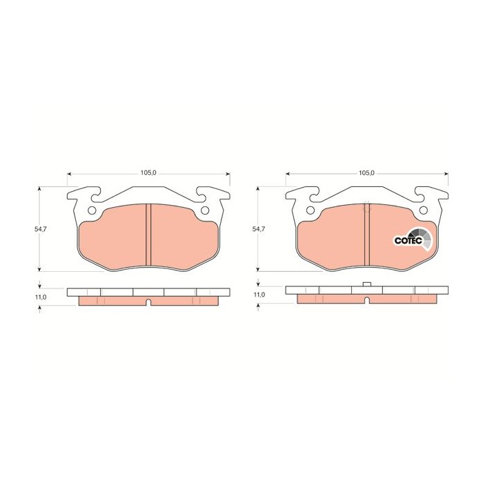 TRW COTEC Bremsbelagsatz, Scheibenbremse GDB1305