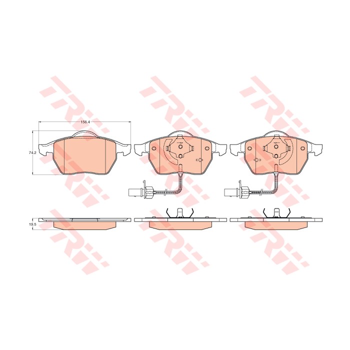 TRW COTEC Bremsbelagsatz, Scheibenbremse GDB1307