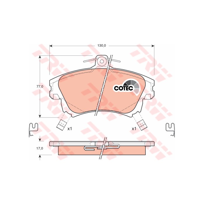 TRW COTEC Bremsbelagsatz, Scheibenbremse GDB1313