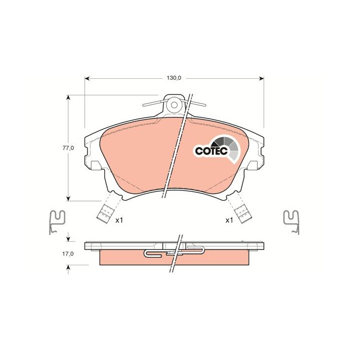 TRW COTEC Bremsbelagsatz, Scheibenbremse GDB1313