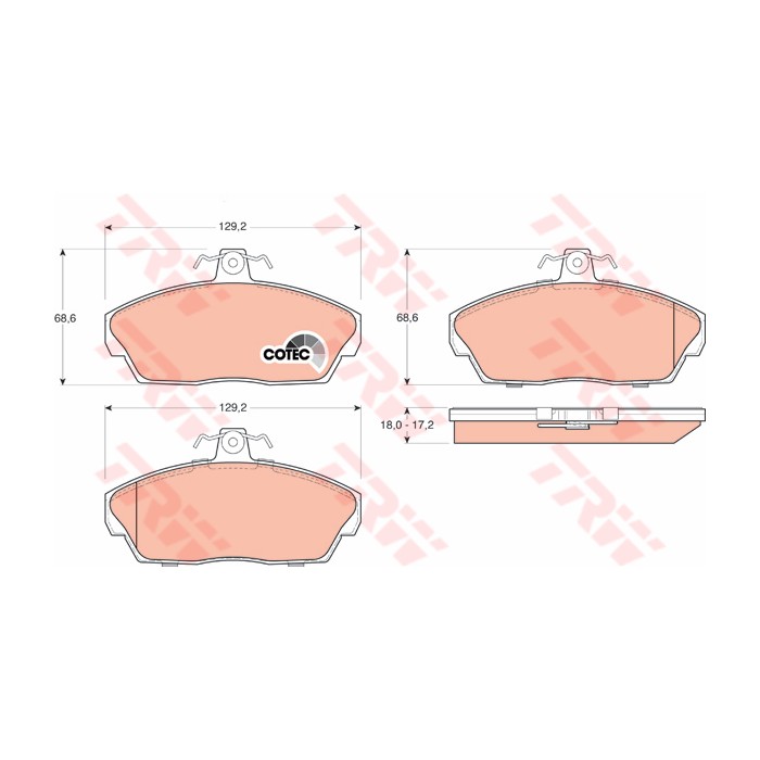 TRW COTEC Bremsbelagsatz, Scheibenbremse GDB1319