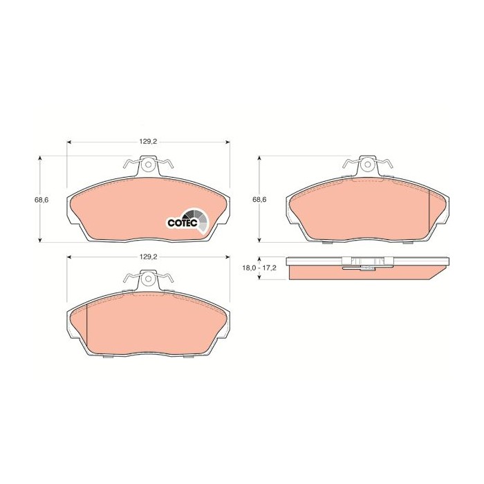 TRW COTEC Bremsbelagsatz, Scheibenbremse GDB1319