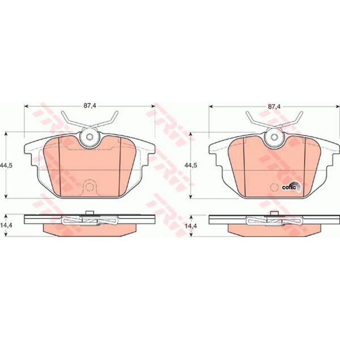 TRW COTEC Bremsbelagsatz, Scheibenbremse GDB1333