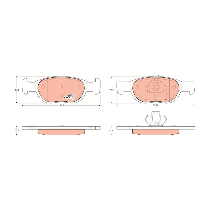 TRW COTEC Bremsbelagsatz, Scheibenbremse GDB1339
