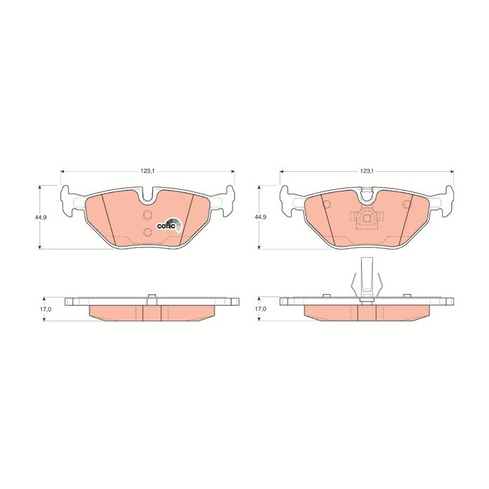 TRW COTEC Bremsbelagsatz, Scheibenbremse GDB1344
