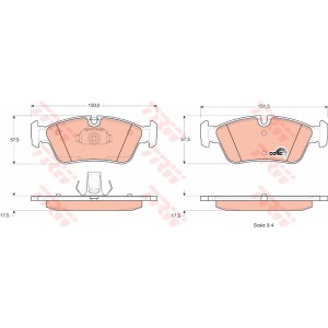 TRW COTEC Bremsbelagsatz, Scheibenbremse GDB1348