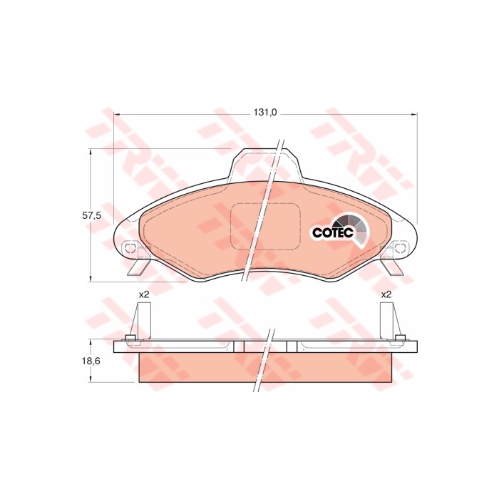 TRW COTEC Bremsbelagsatz, Scheibenbremse GDB1349